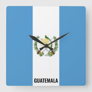 Guatemala Flag Dazzling Patriotic Square Wall Clock