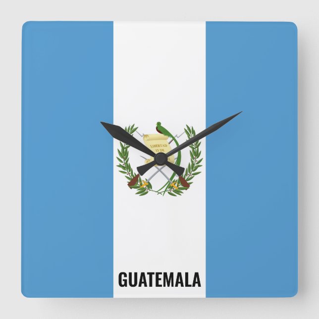 Guatemala Flag Dazzling Patriotic Square Wall Clock (Front)