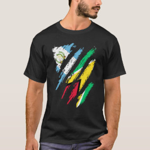 Guatemala Flag Guyana Grown Patriot Country Stripe T-Shirt