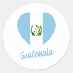 Guatemala Flag Heart Classic Round Sticker