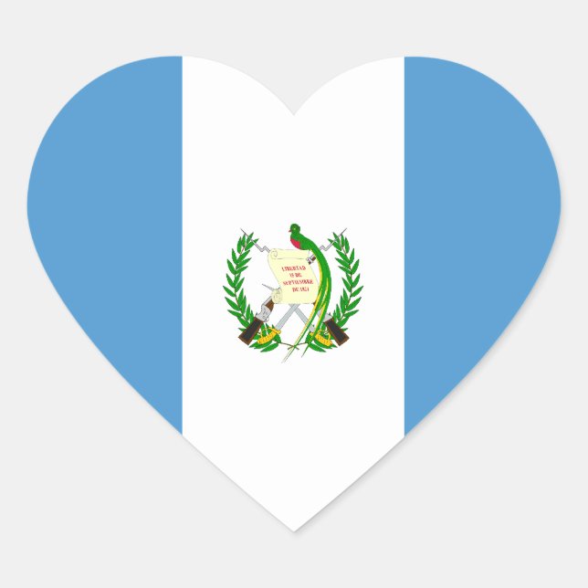 Guatemala Flag Heart Sticker (Front)