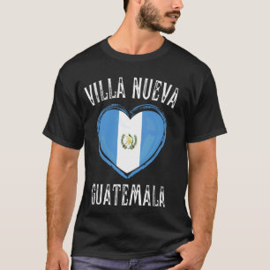 Guatemala Flag Heart Villa Nueva City T-Shirt