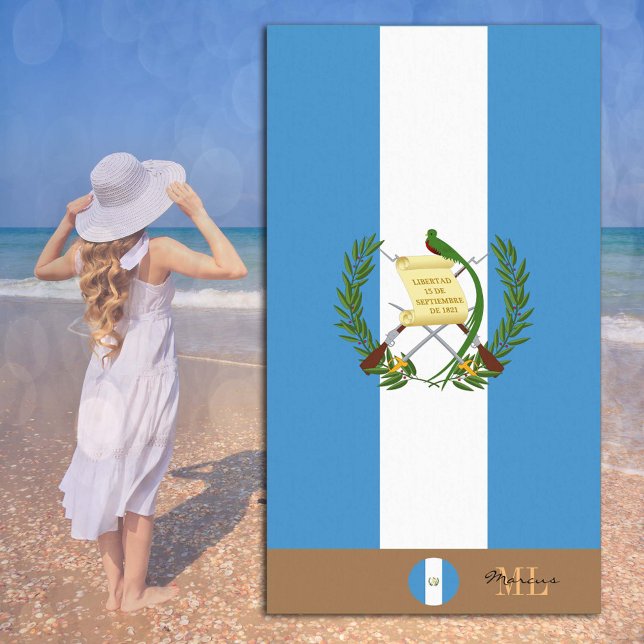 Guatemala flag & monogrammed / beach towel (Creator Uploaded)