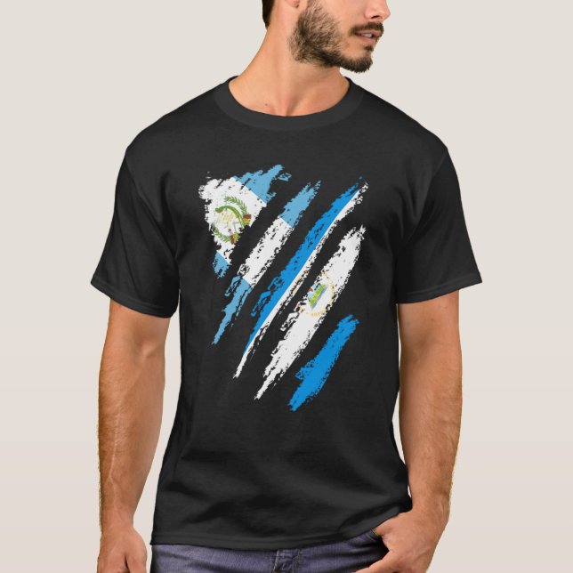 Guatemala Flag Nicaragua Grown Patriot Country Str T-Shirt (Front)