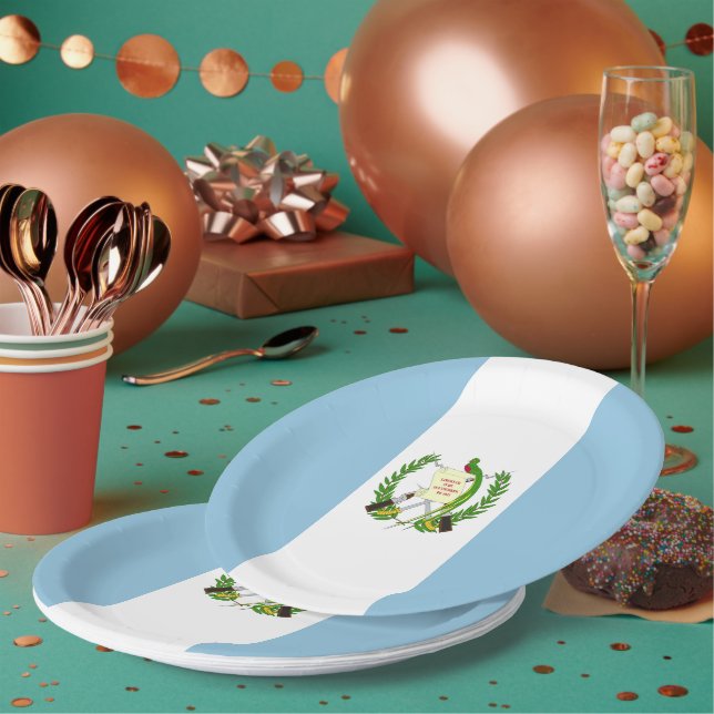 Guatemala flag paper plate (Multi)