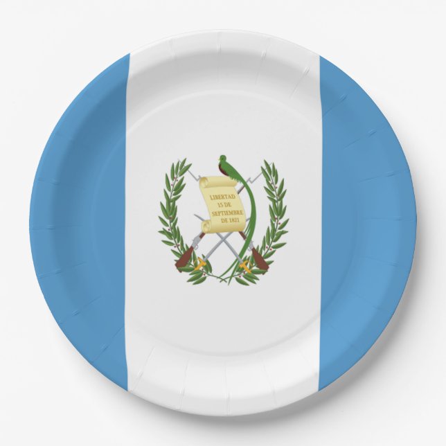 Guatemala flag   paper plate (Front)