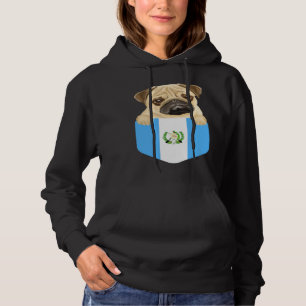 Guatemala Flag Pug Dog In Pocket Hoodie