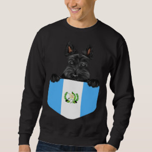 Guatemala Flag Scottish Terrier Dog In Pocket Sweatshirt