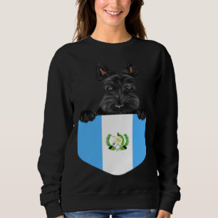 Guatemala Flag Scottish Terrier Dog In Pocket Sweatshirt