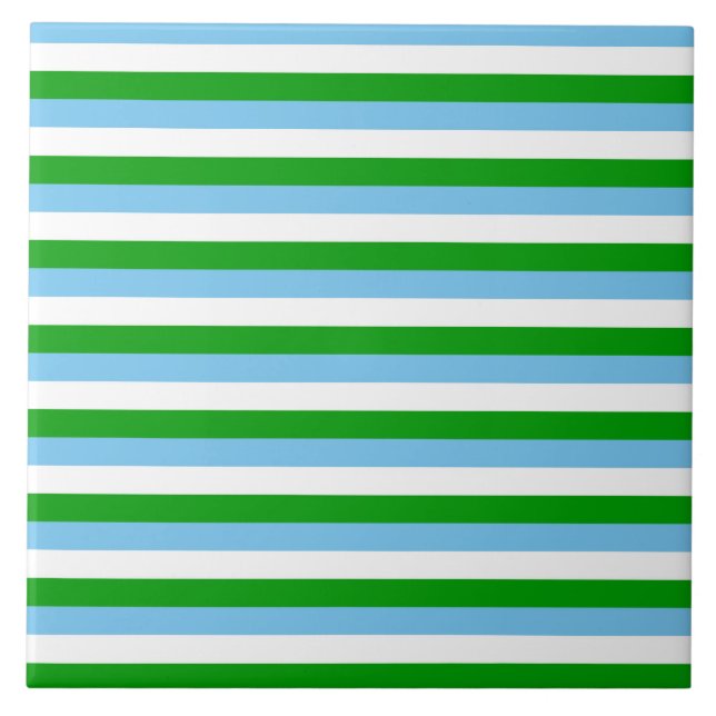 Guatemala flag stripes country symbol lines green  ceramic tile (Front)