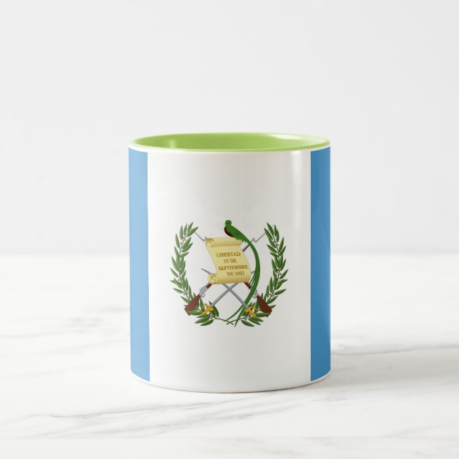 Guatemala Flag Two-Tone Coffee Mug (Center)