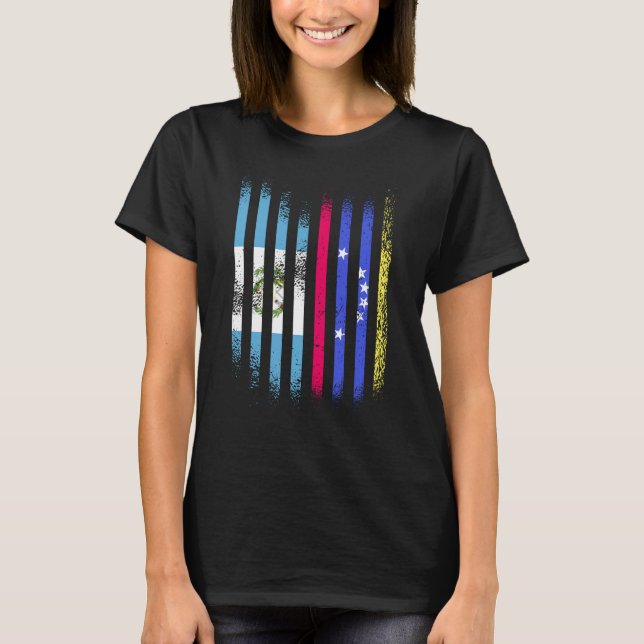 Guatemala Flag Venezuela Grown Country Flags Strip T-Shirt (Front)