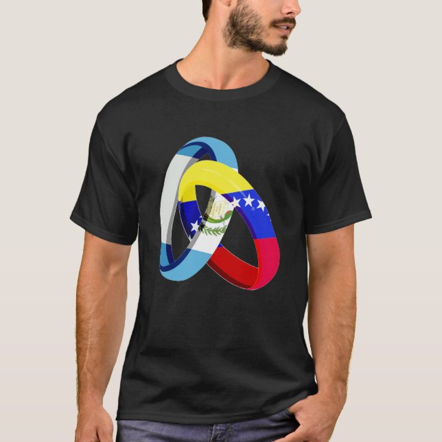 Guatemala Flag Venezuela Grown Ring Marriage Weddi T-Shirt (Front)