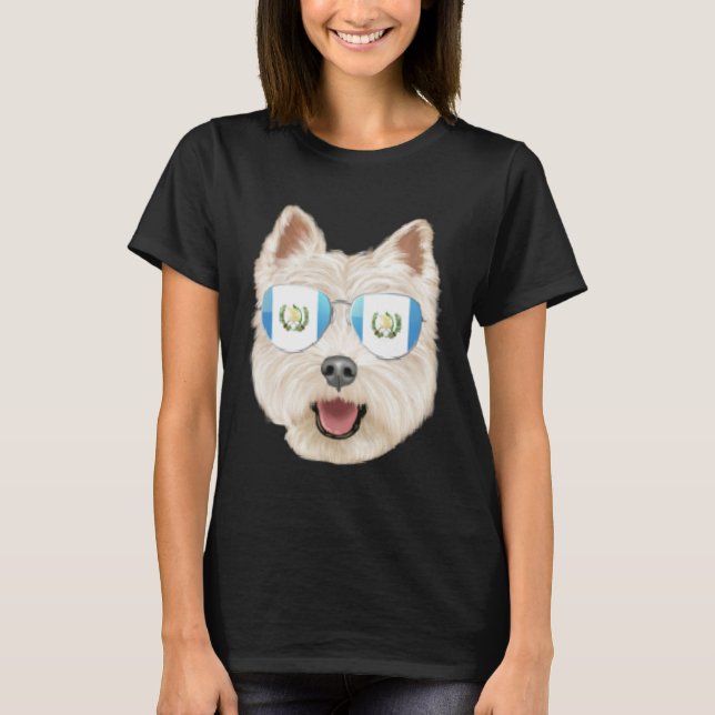 Guatemala Flag West Highland White Terrier Guatema T-Shirt (Front)