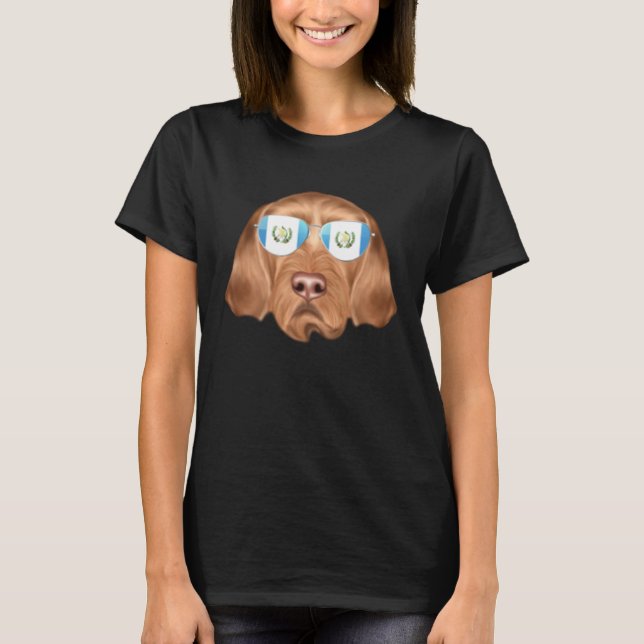 Guatemala Flag Wirehaired Vizsla Dog Guatemala Poc T-Shirt (Front)