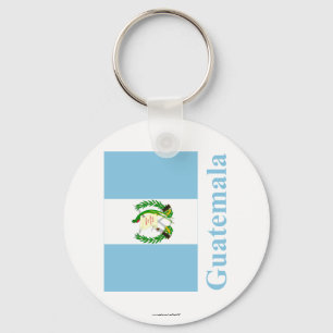 Guatemala Flag with Name Key Ring
