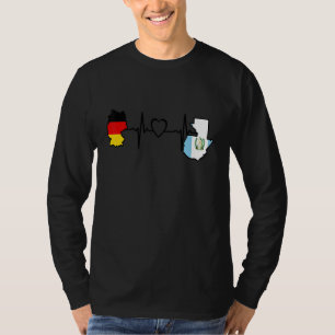 Guatemala Germany Flag Guatemalan German Heartbeat T-Shirt