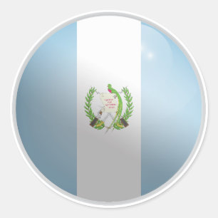Guatemala Glossy Circle Flag Classic Round Sticker