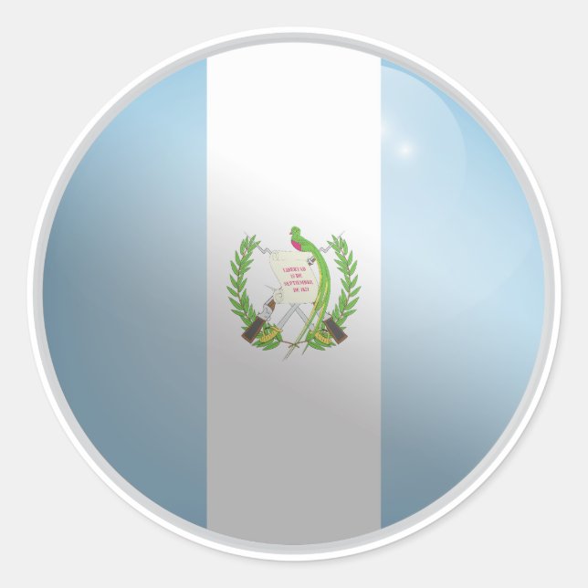 Guatemala Glossy Circle Flag Classic Round Sticker (Front)