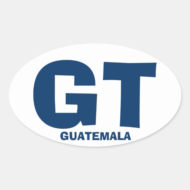 Guatemala GT Oval Sticker (Front)