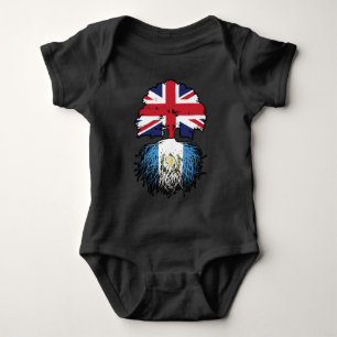 Guatemala Guatemalan British UK Tree Roots Flag Baby Bodysuit