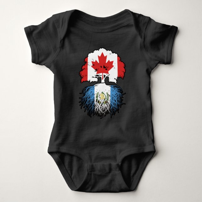 Guatemala Guatemalan Canadian Canada Tree Roots Baby Bodysuit (Front)