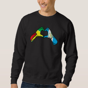 Guatemala Guyana Flag Guatemalan Guyanese Heart Sweatshirt