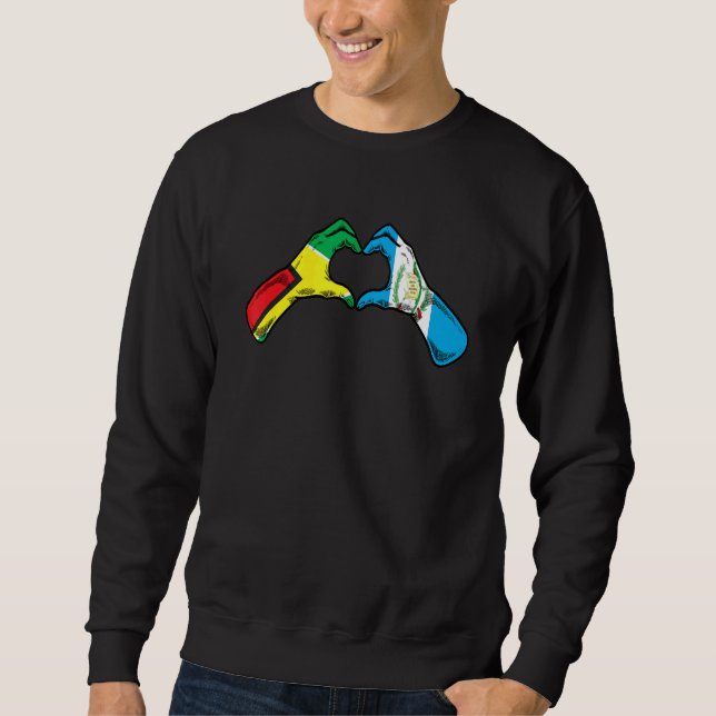 Guatemala Guyana Flag Guatemalan Guyanese Heart Sweatshirt (Front)