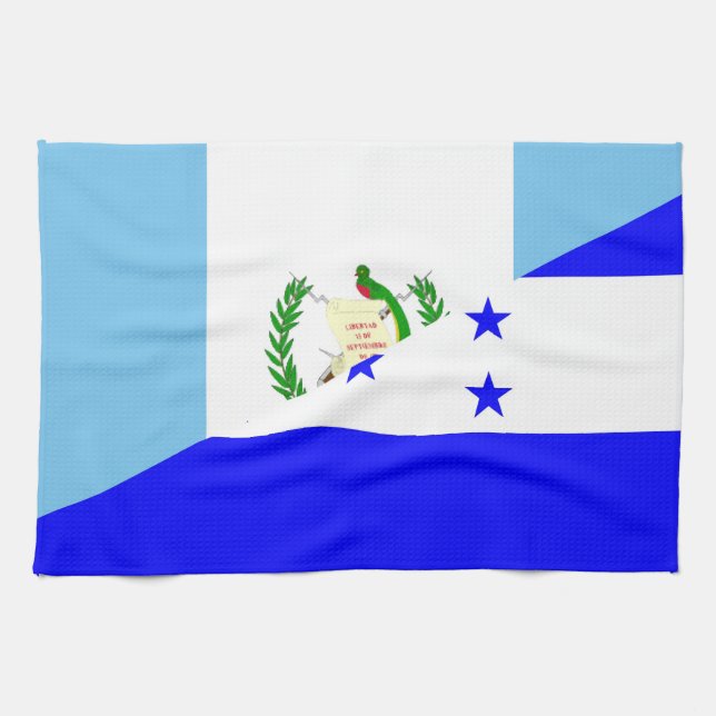 guatemala honduras half flag symbol tea towel (Horizontal)