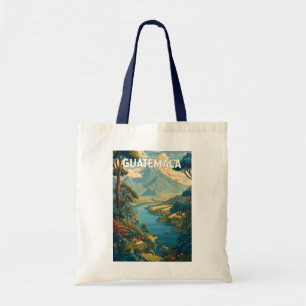 Guatemala Illustration Travel Art Vintage Tote Bag