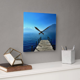 Guatemala - Lago Atitlan Sunrise Square Wall Clock