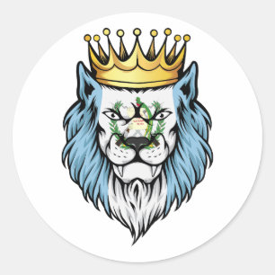 Guatemala Lion King Flag Classic Round Sticker