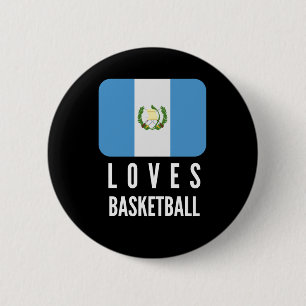 Guatemala Loves Basketball 6 Cm Round Badge