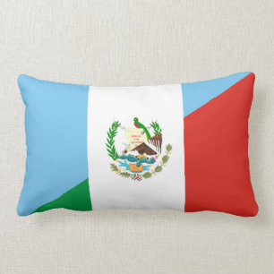 guatemala mexico half flag symbol lumbar cushion