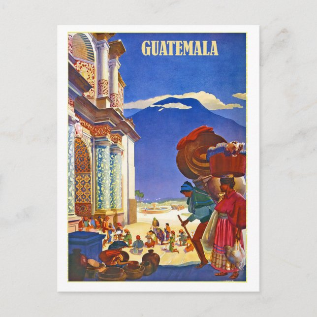 Guatemala, people, vintage travel postcard (Front)