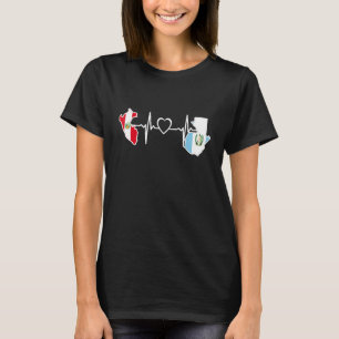 Guatemala Peru Flag Guatemalan Peruvian Heartbeat T-Shirt