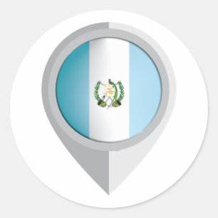Guatemala Pin Location Flag Classic Round Sticker