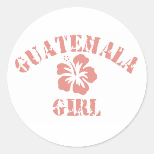 Guatemala Pink Girl Classic Round Sticker
