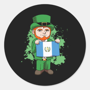Guatemala Proud Guate Flag St. Patricks Day Leprec Classic Round Sticker