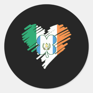 Guatemala Proud Guate Flag St. Patricks Day Shamro Classic Round Sticker