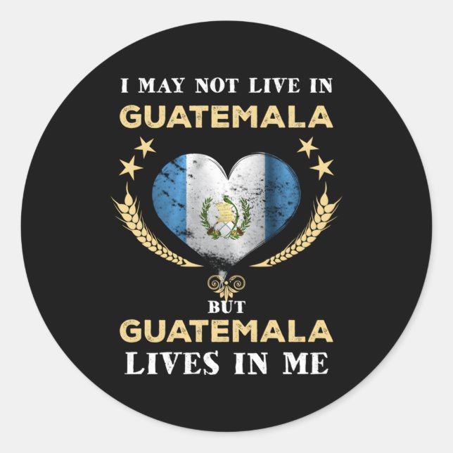 Guatemala Proud Hispanic Guate Flag Guatemalan Cha Classic Round Sticker (Front)