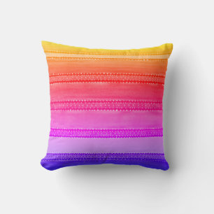 Guatemala Rainbow Throw Pillow