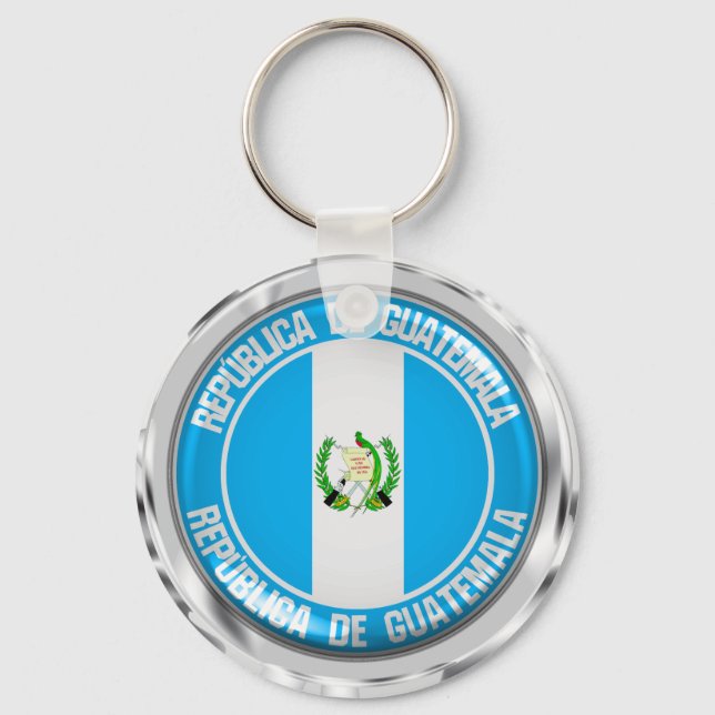 Guatemala Round Emblem Key Ring (Front)