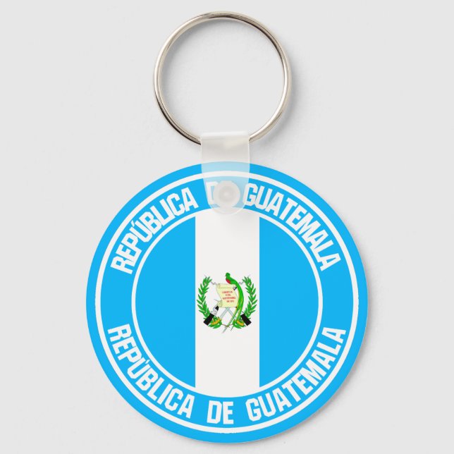 Guatemala Round Emblem Key Ring (Front)