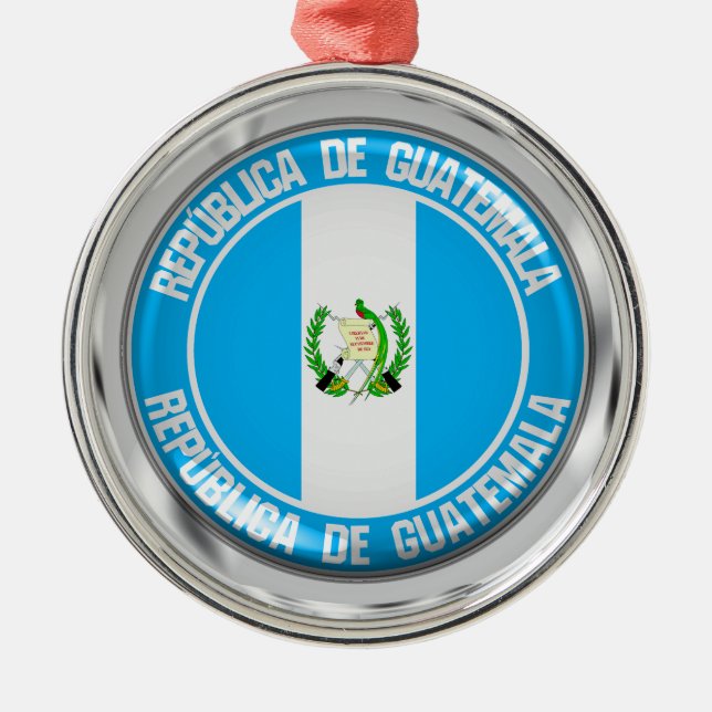 Guatemala Round Emblem Metal Ornament (Front)