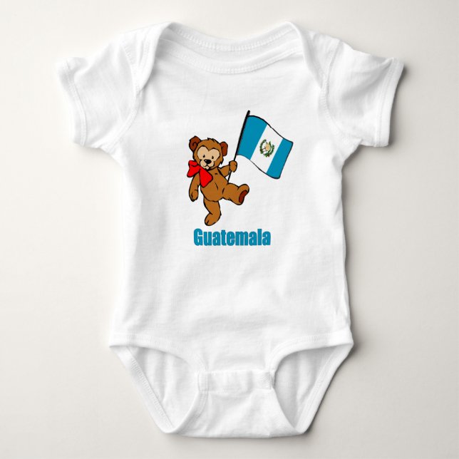 Guatemala Teddy Bear T-Shirt Baby Bodysuit (Front)