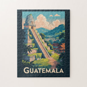 Guatemala Tikal National Park Illustration Travel Jigsaw Puzzle