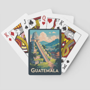 Guatemala Tikal National Park Illustration Travel Playing Cards