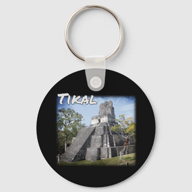 Guatemala Tikal Ruins Temple Key Ring (Front)
