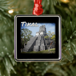 Guatemala Tikal Ruins Temple Metal Ornament